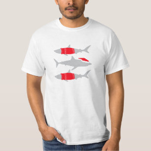 Weihnachtshaie in Weihnachtsmannmützen und Jumpers T-Shirt