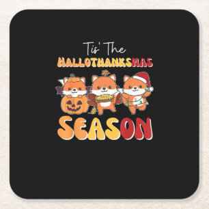 WeihnachtsHalloween Das Hallothanksmas Jahreszeit Rechteckiger Pappuntersetzer