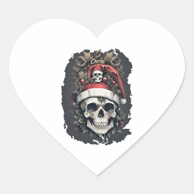 WeihnachtsHalloween Herz-Aufkleber (Vorderseite)