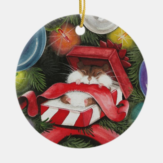Weihnachtshamster - Hammie Feiertag Keramik Ornament (Vorne)