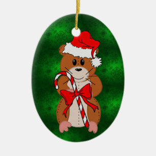 Weihnachtshamster Keramikornament