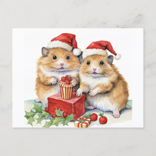 Weihnachtshamster, oh so süß, postkarte