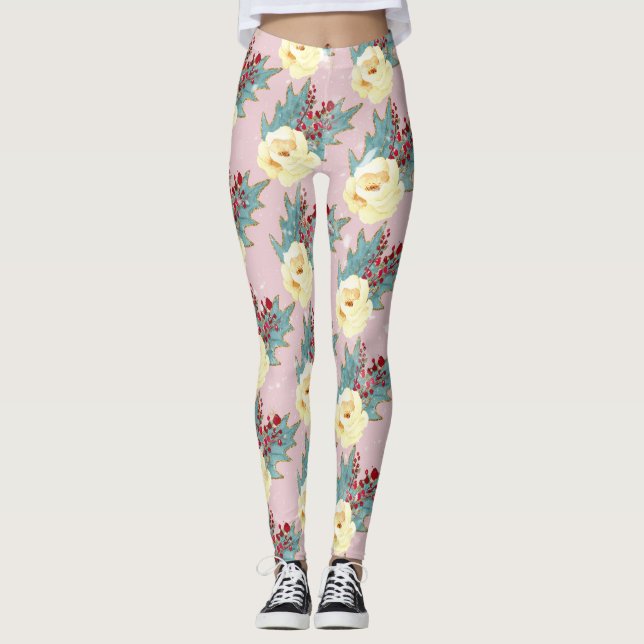 Weihnachtshanddruckkunst Leggings (Vorderseite)