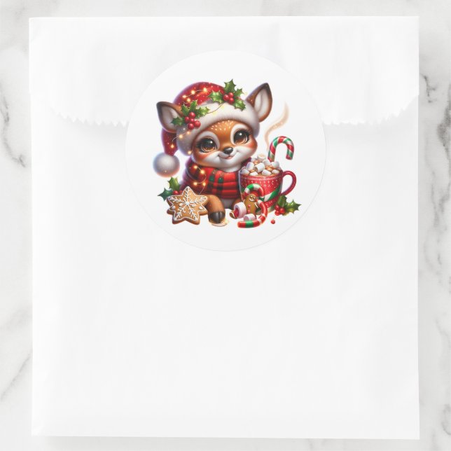 Weihnachtshändler Runder Aufkleber (Tasche)