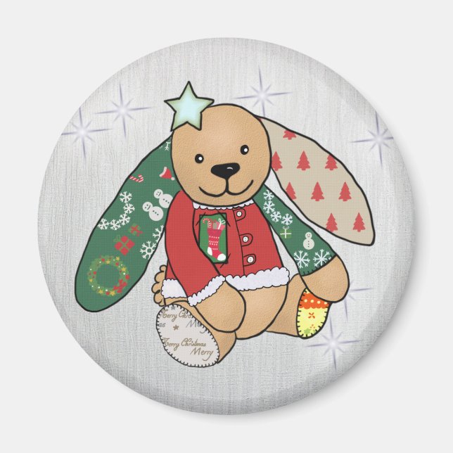 Weihnachtshase Magnet (Vorne)