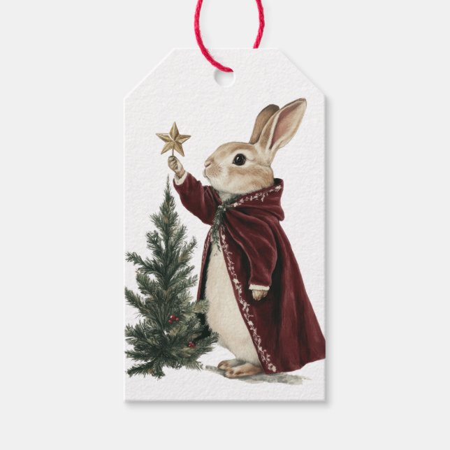 WEIHNACHTSHASE UND BAUMGESCHENKETIKETT GESCHENKANHÄNGER (Vorderseite)