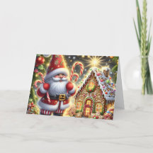 Weihnachtshaus aus Lebkuchen von Santa