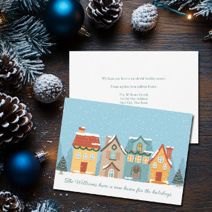 Weihnachtshaus Festliches neues Zuhause Adresse Um Feiertagskarte
