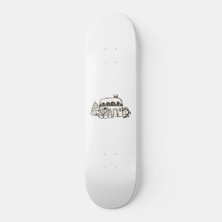 Weihnachtshaus mit Schneemann Skateboard