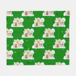 Weihnachtshaus-Muster  Fleecedecke