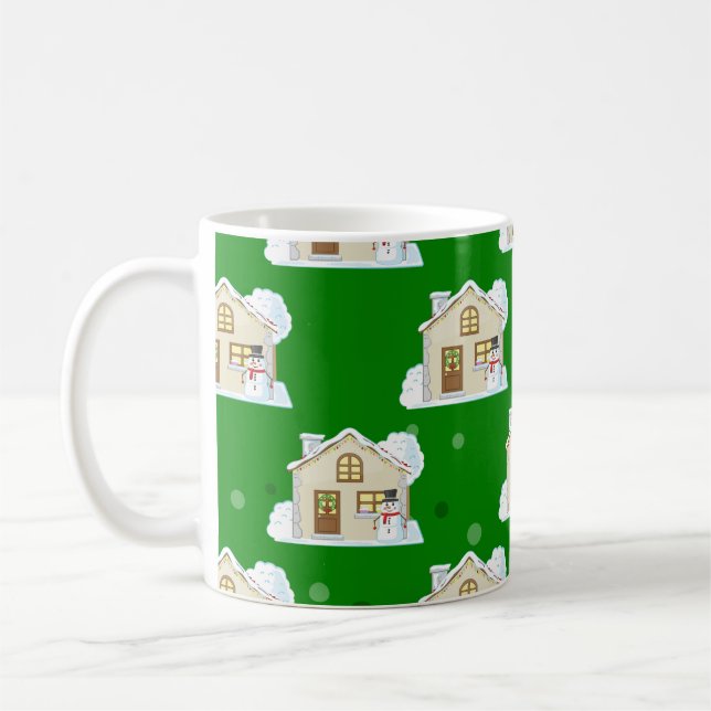 Weihnachtshaus Muster Kaffeetasse (Links)