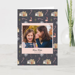 Weihnachtshaus Palm Tree Foto Holiday Feiertagskarte