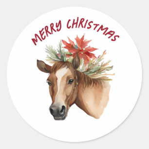 Weihnachtshaus Runder Aufkleber