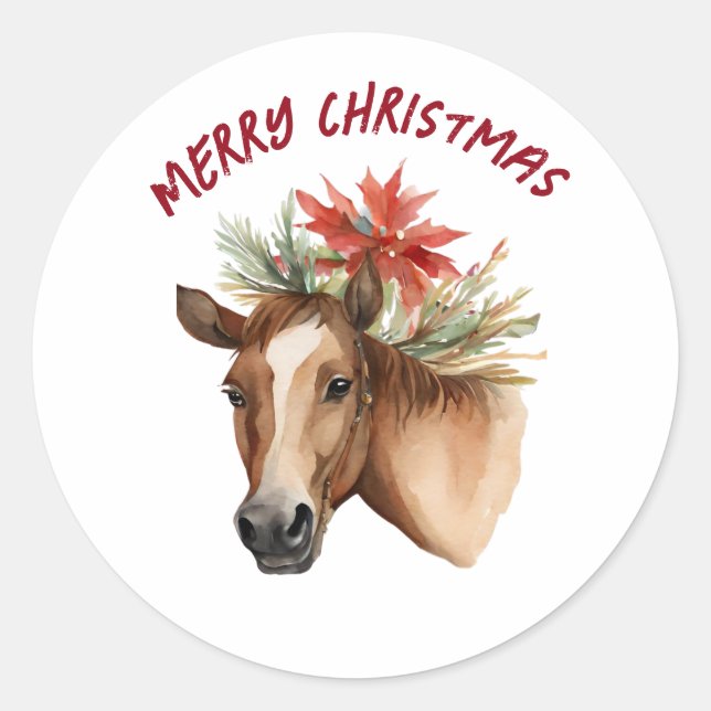 Weihnachtshaus Runder Aufkleber (Vorderseite)