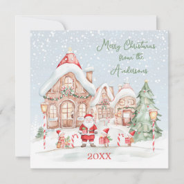 Weihnachtshaus Snow Santa Party Einladung