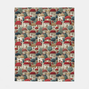 Weihnachtshäuser in Country Village mit Roten Däch Fleecedecke