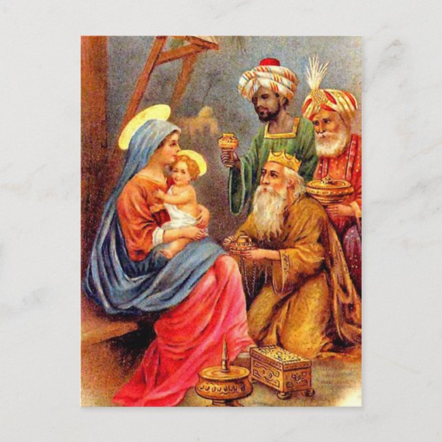 Weihnachtsheilige Feiertagspostkarte (Vorderseite)