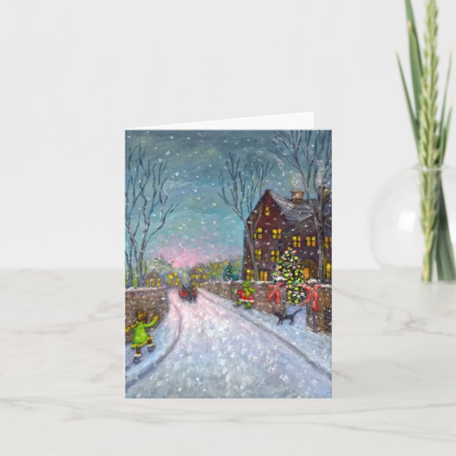 WeihnachtsHeimkehr Feiertagskarte (Vorderseite)