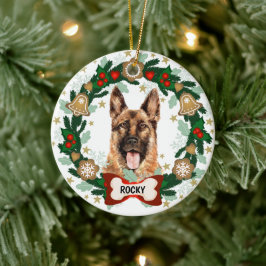 Weihnachtsheld des Deutschen Schäferhundes - Krüme Keramik Ornament