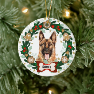 Weihnachtsheld des Deutschen Schäferhundes - Krüme Keramik Ornament
