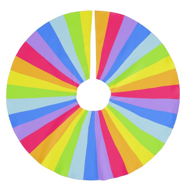 Weihnachtsheller Regenbogen-Baumrock Polyester Weihnachtsbaumdecke (Vorderseite)