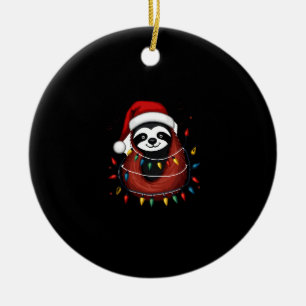 Weihnachtshemd für Faultierliebhaber-Geschenk Sant Keramik Ornament