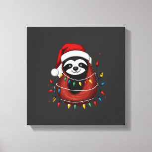 Weihnachtshemd für Faultierliebhaber-Geschenk Sant Leinwanddruck