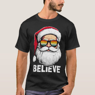 Weihnachtshemden für Kinder Jungen Männer Believe  T-Shirt