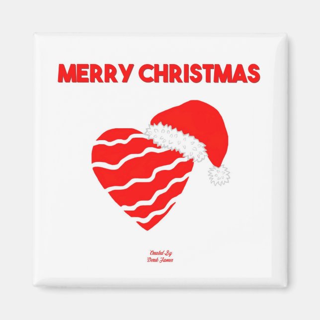 Weihnachtsherz 2 Inch Square Magnet (Vorne)