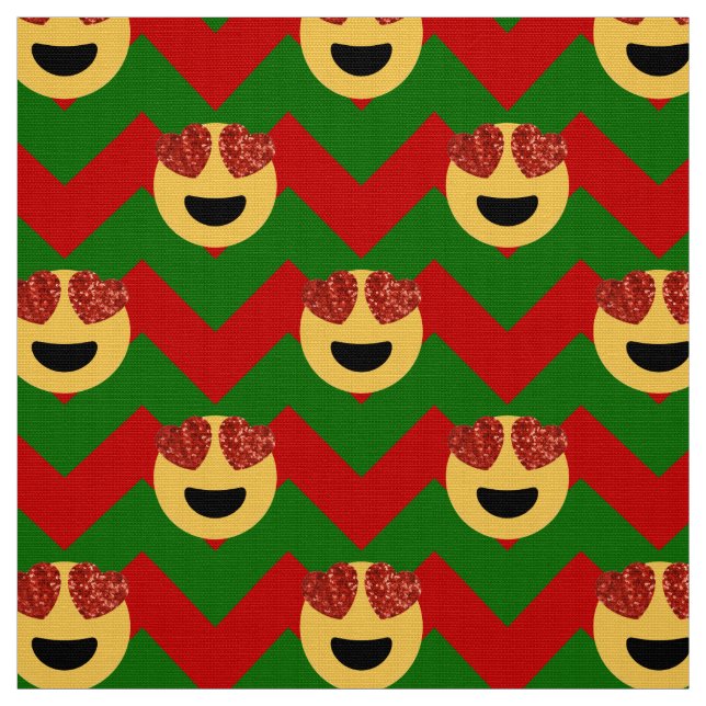 Weihnachtsherz Emoji Stoff (Muster)