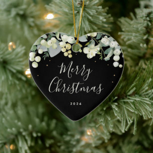 Weihnachtsherz für Nicht-Foto Keramik Ornament