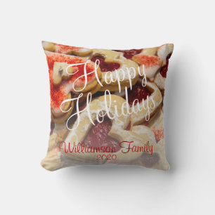 Weihnachtsherz geformt Zucker Cookie Familie Name Kissen