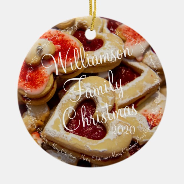 Weihnachtsherz geformt Zucker Cookie Keramik Ornament (Vorne)