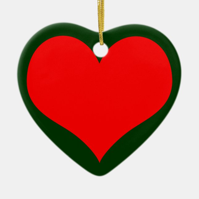 Weihnachtsherz Keramik Ornament (Vorne)