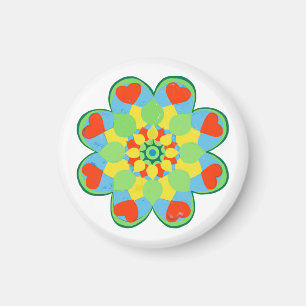 Weihnachtsherz Mandala Magnet