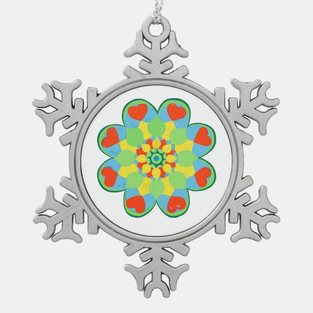 Weihnachtsherz Mandala Ornament (Vorderseite)