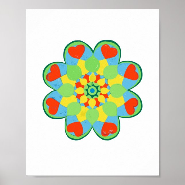 Weihnachtsherz Mandala Poster (Vorne)