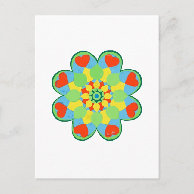 Weihnachtsherz Mandala Postkarte (Vorderseite)