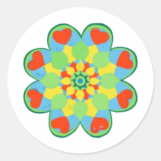 Weihnachtsherz Mandala Runder Aufkleber