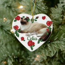 Weihnachtsherz mit individuellem Katzenmotiv vorne