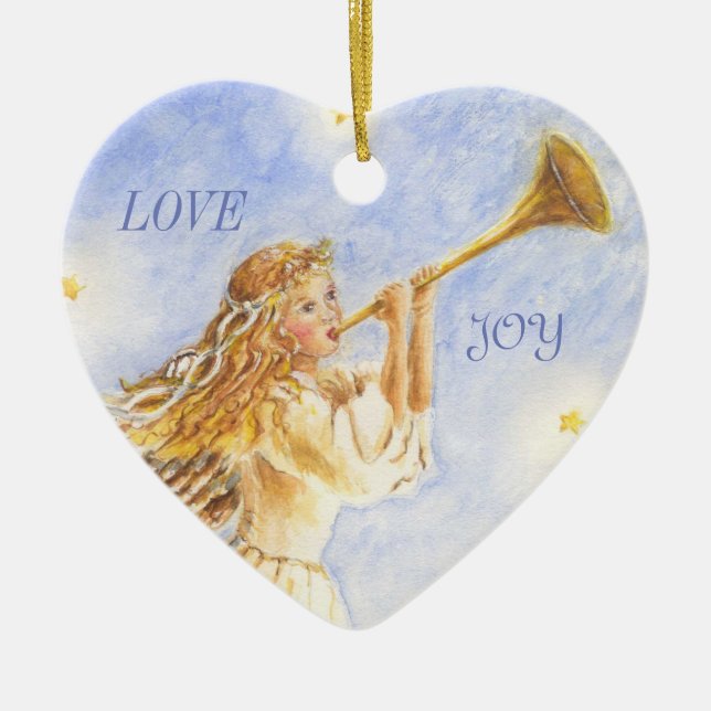 Weihnachtsherz Ornament Engel Watercolor (Vorne)