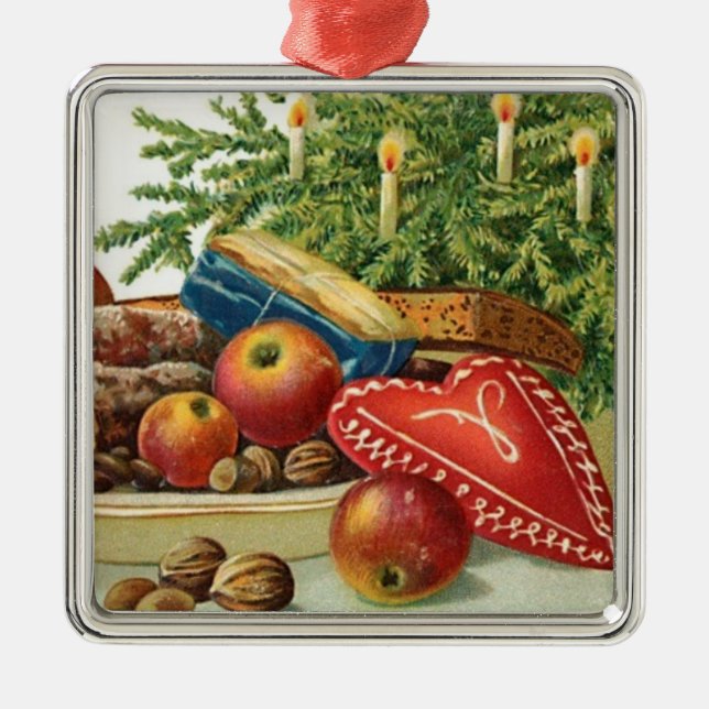 Weihnachtsherz Silbernes Ornament (Vorne)