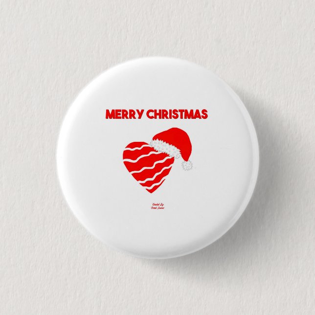 Weihnachtsherzen-Rundschaltfläche Button (Vorderseite)