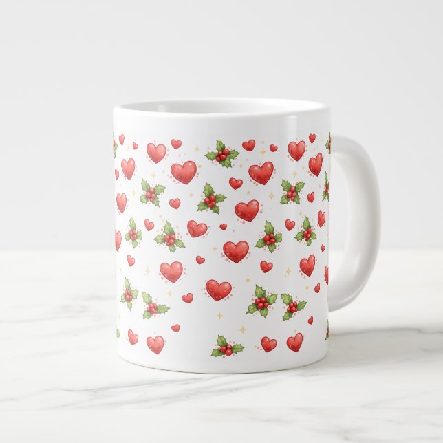 Weihnachtsherzen & Tannenmug Jumbo-Tasse (Vorderseite Rechts)