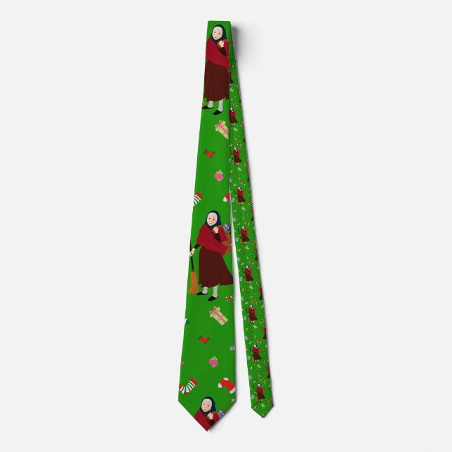 Weihnachtshexe Befana Krawatte (Vorderseite)