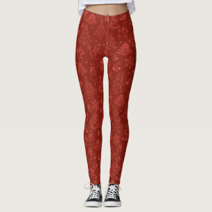 Weihnachtshintergrund Nahtlose Muster Leggings
