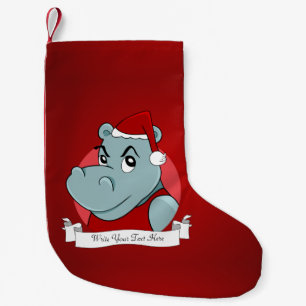Weihnachtshippo-Cartoon Kleiner Weihnachtsstrumpf
