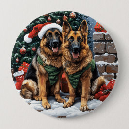 Weihnachtshirdhunde Button