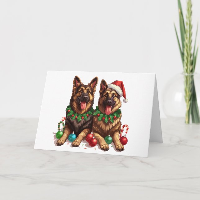 Weihnachtshirdhunde Feiertagskarte (Vorderseite)