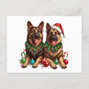 Weihnachtshirdhunde Feiertagspostkarte